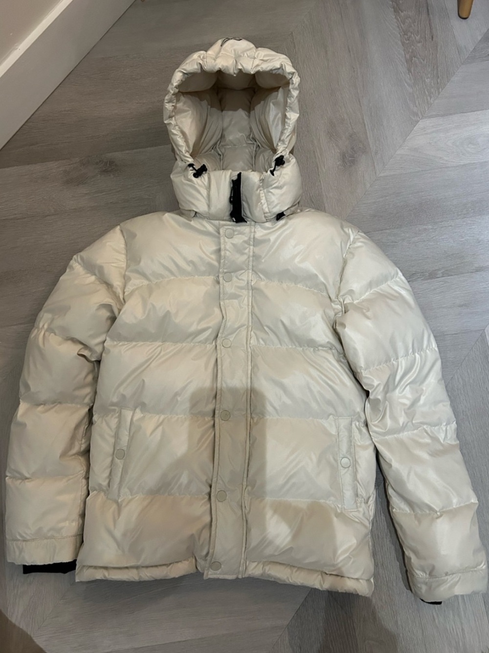 Aritzia Super Puff Pearl White Puffer Down Winter Coat 3xs
